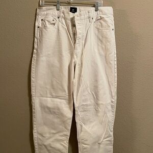 H&M Men's Off-White Relaxed Jeans